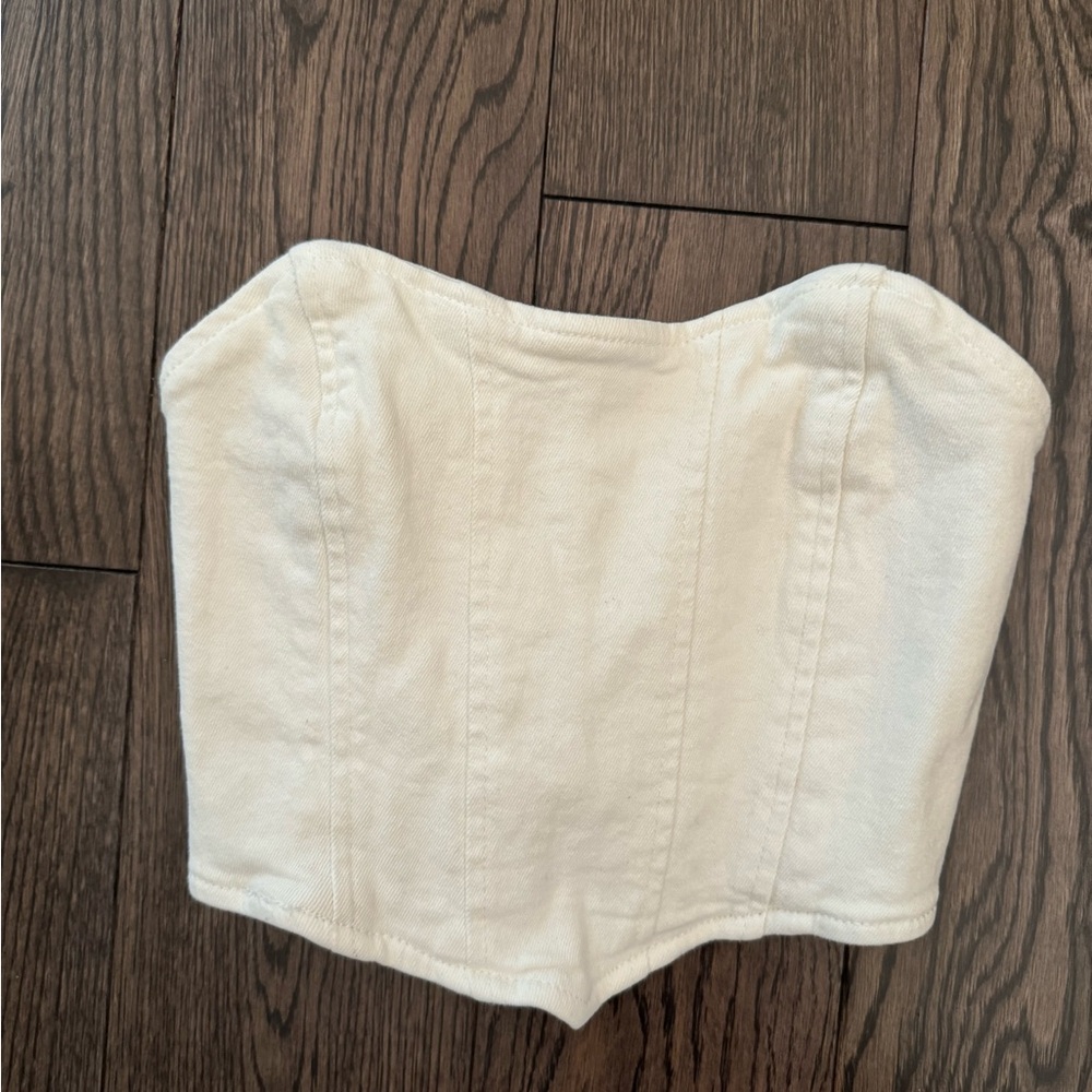 Adika White Denim Tube Top